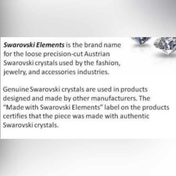 E21. Swarovski Crystals Rhodium plated Hoop Earrings - Picture 3 of 9